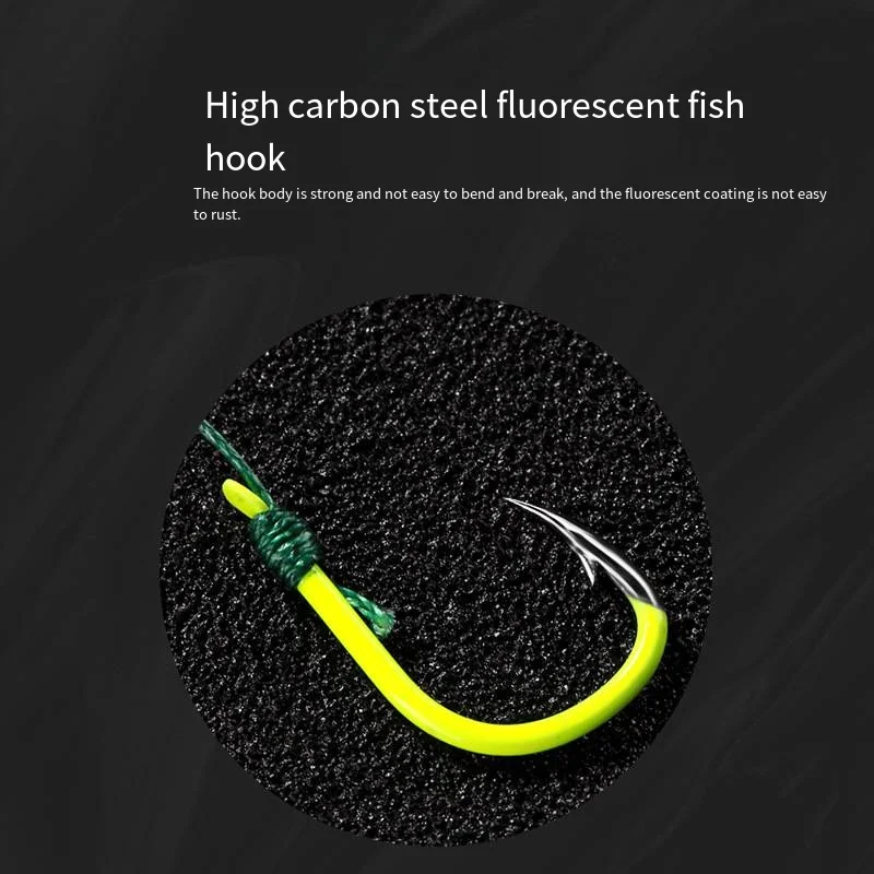 Silver Carp and Bighead Carp Anti-winding Double Hook Fixed Spring,soft Double Thread,high Carbon Steel Fluorescent Fish Hook