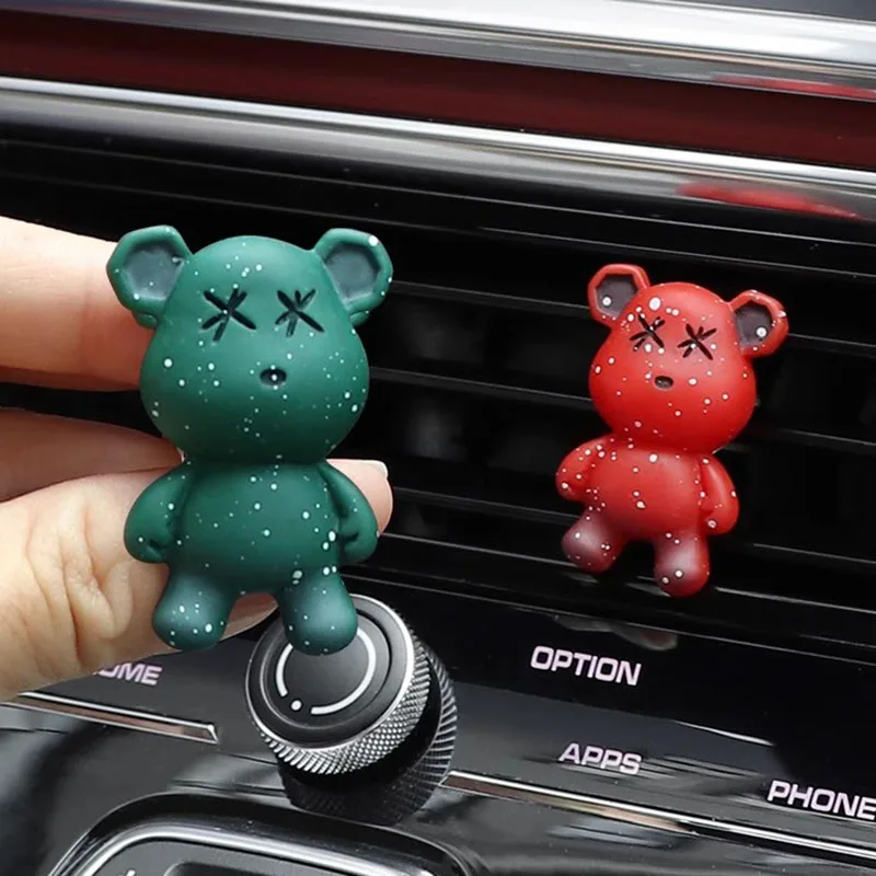 Cute Bear Car Perfume Clip Outlet Aromatherapy Freshener Diffuser Fragrance Ornament Auto Interior Accessories