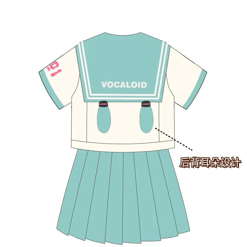 Two-Dimensional Anime Hatsune Miku Cos Suit Cute Student Jk Uniform Pleated Skirt Set Sailor Suit Short-Sleeved Skirt Suit Gifts