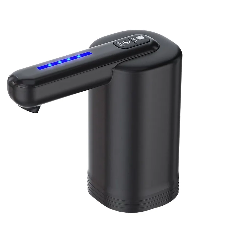 Double Pumps Design Electric Water Bottle Pump USB Charging Quantitative Gallon Bucket Water Dispenser LED Light Wireless