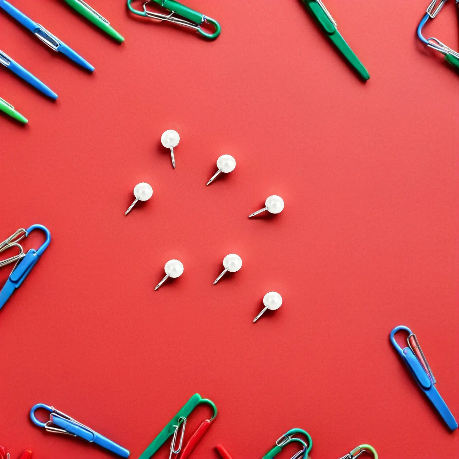 

50Pcs Imitation Pearl Push Pins Decorative Thumb Tacks Round Head Map Marking Pins for Cork Board Bulletin Board Calendar Office