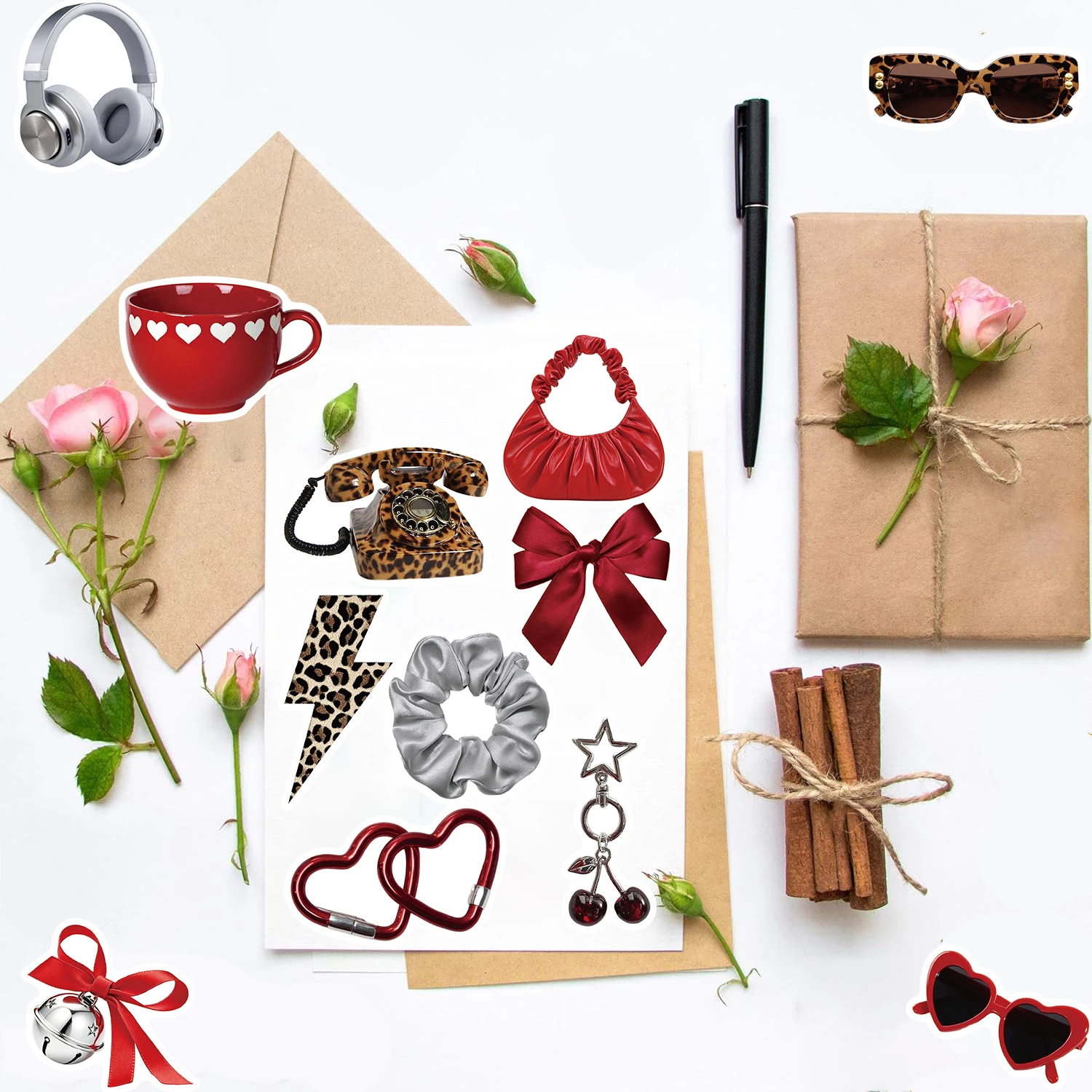 50PCS Silver Millennium Sticker Waterproof Creative Bicycle Fridge Scrapbooking Cartoon Phone Luggage Gift Supplies Stickers