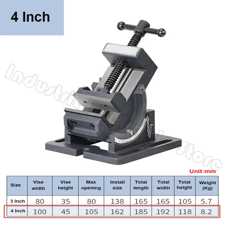 4 Inch 4'' Drill Press Vise Precision Milling Machine Vise Tilting Machine Vise For Bench Drill