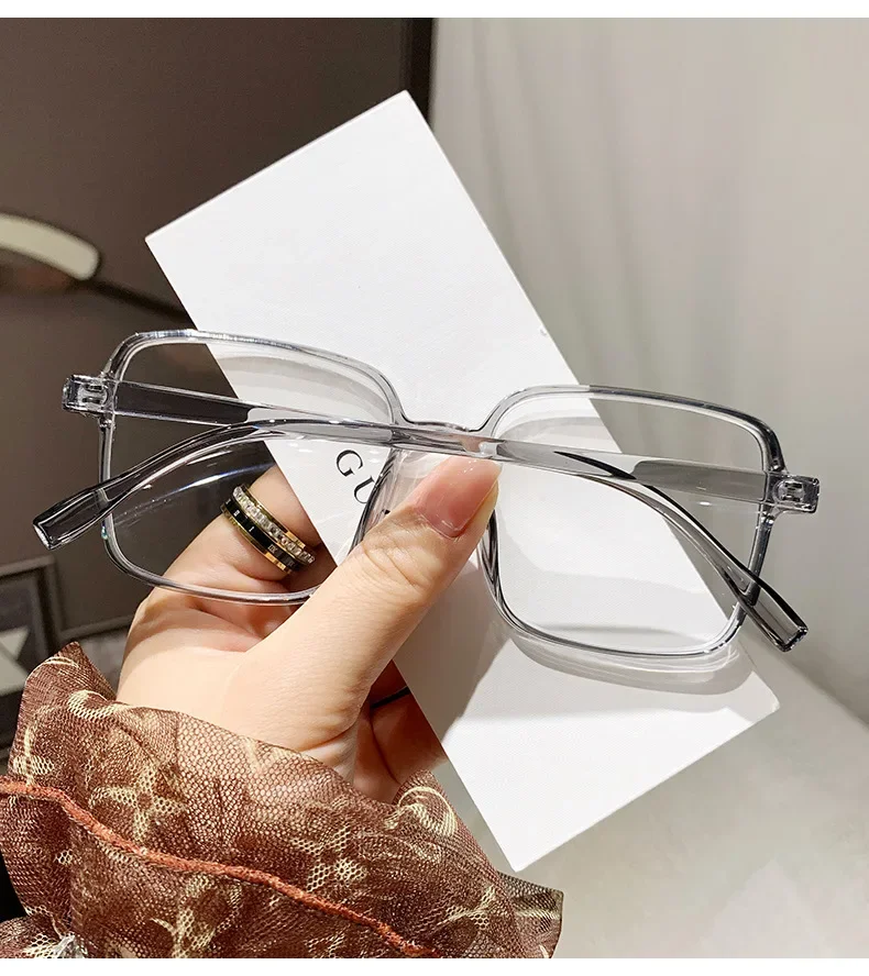 Anti-Blaulicht-Myopie-Brille, Retro-Brille mit großem Rahmen, flache/Grad-Brille, Myopie-Fertigbrille, 0–1,0–1,5–2,0–2,5–3,0–3,5–4,0 – Detail 12