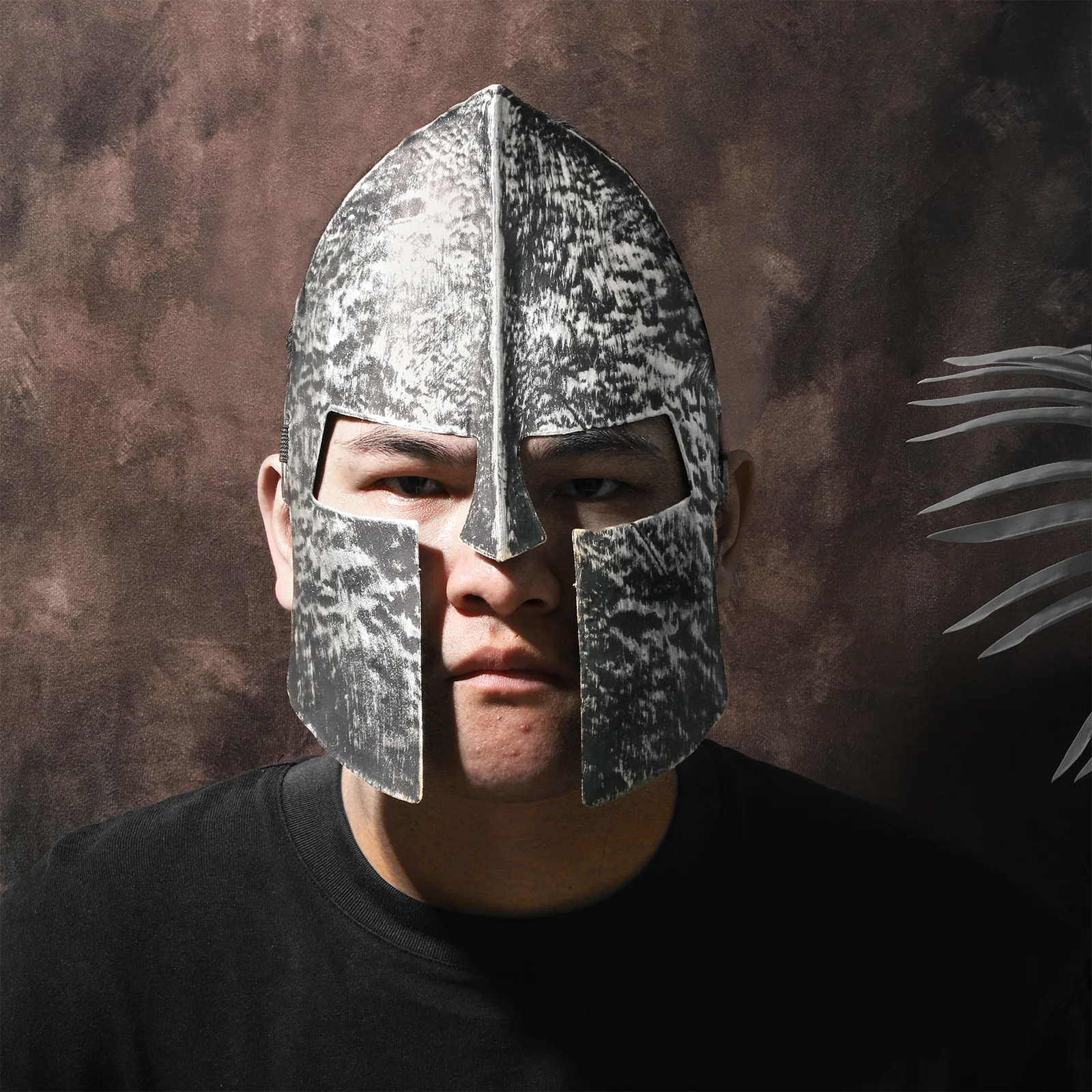 Adult Plastic Spartan Knight Helmet Sparta Mask Ancient Greek Warrior Mask Halloween Cosplay Costume Theatre Performance Props