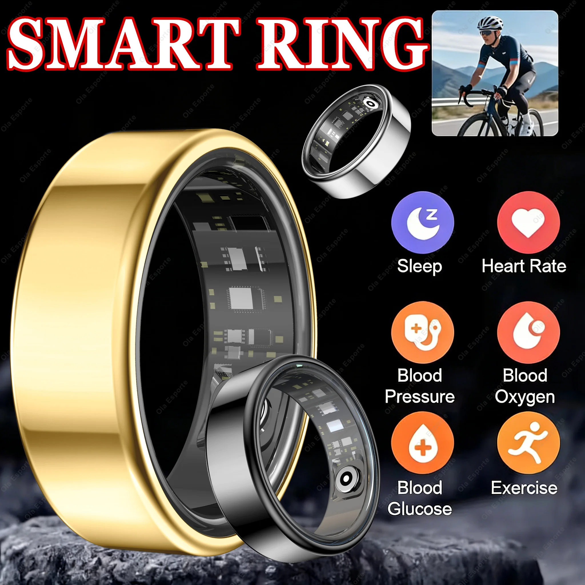 

Новое умное кольцо IP68, водонепроницаемое, с режимами для различных видов спорта, отслеживанием шагов, мониторингом здоровья и сна, смарт-кольцо для мужчин и женщин