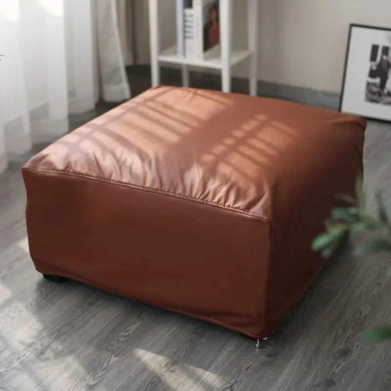 PU Leather S/M/L Waterproof Sofa Footstool Cover Free Wash Technology Seat Stool Dust Cover Furniture Protector Anti-scratch