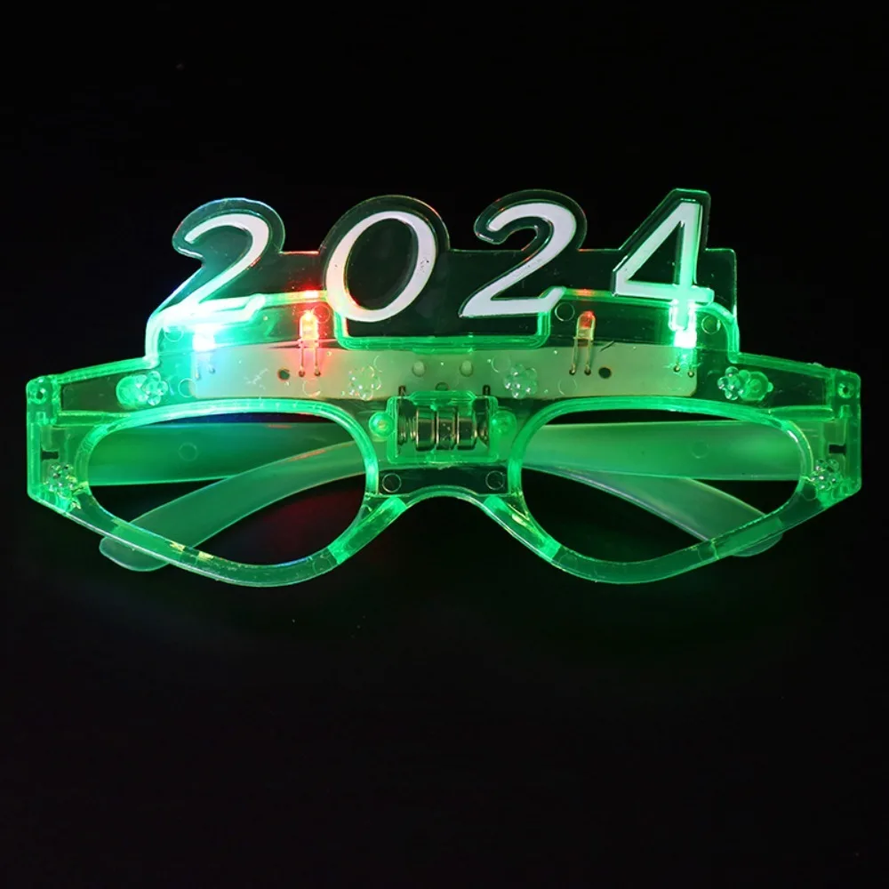 2024 Year 2024 Glowing Glasses LED Glowing LED Flashing 2024 Glasses Ornaments Flashing 2024 Glasses Colorful New Year Cosplay