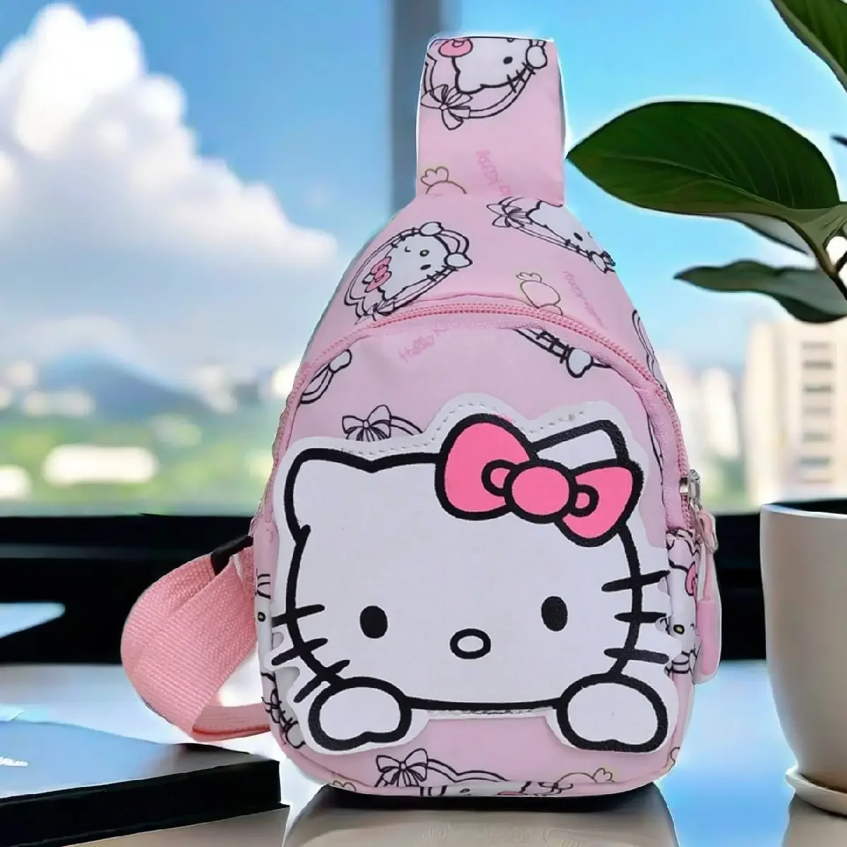 HOT Sanrio Cartoon Pattern Jade Dog Hello Kitty Melody One Shoulder Crossbody Chest Bag Oxford Cloth Baby Accessory Ba