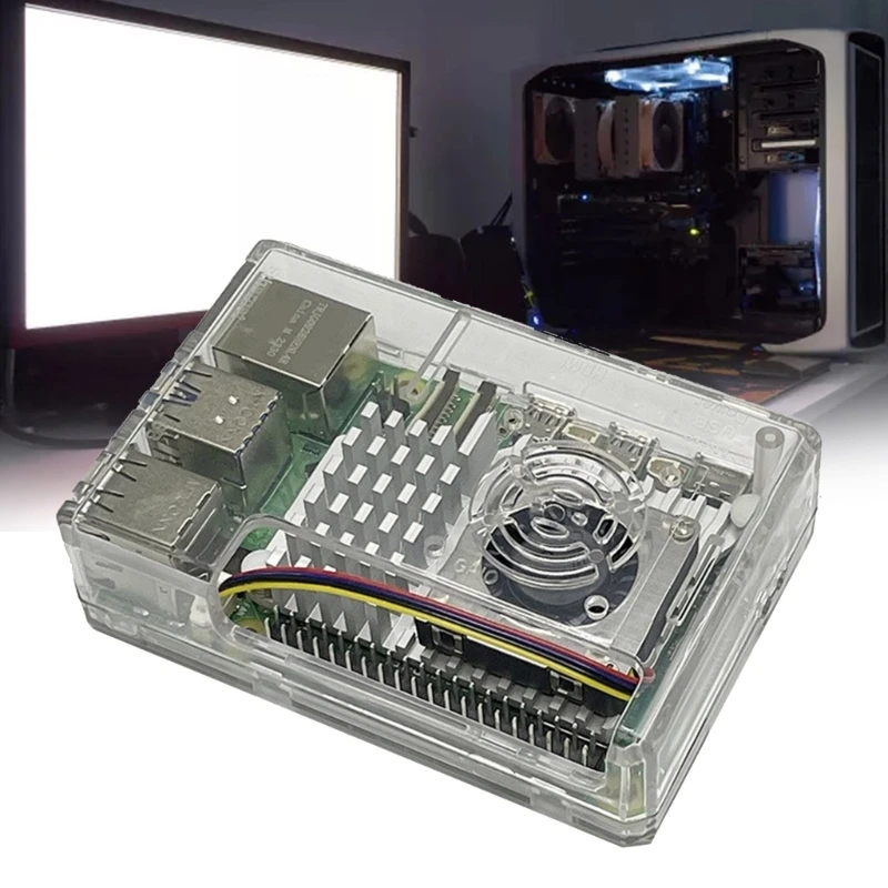 Funda protectora con ventilador disipador calor opcional para carcasa protectora placa RPI 5