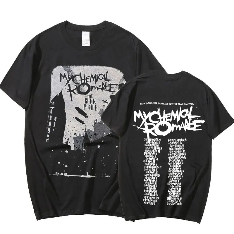 My Chemical Romance 2007 Tour Double Sided Print T Shirt Candle Punk Band Sign T-shirts Short Sleeve Homme Cotton Harajuku Tees