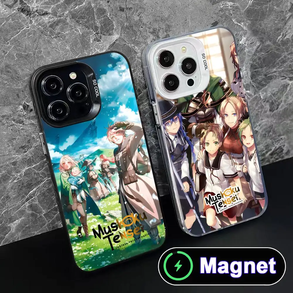 

Anime Mushoku Tensei Phone Case for iPhone 17 16 15 14 13 12 11 Air Pro Max Plus Colorful Silver Magnet Cover