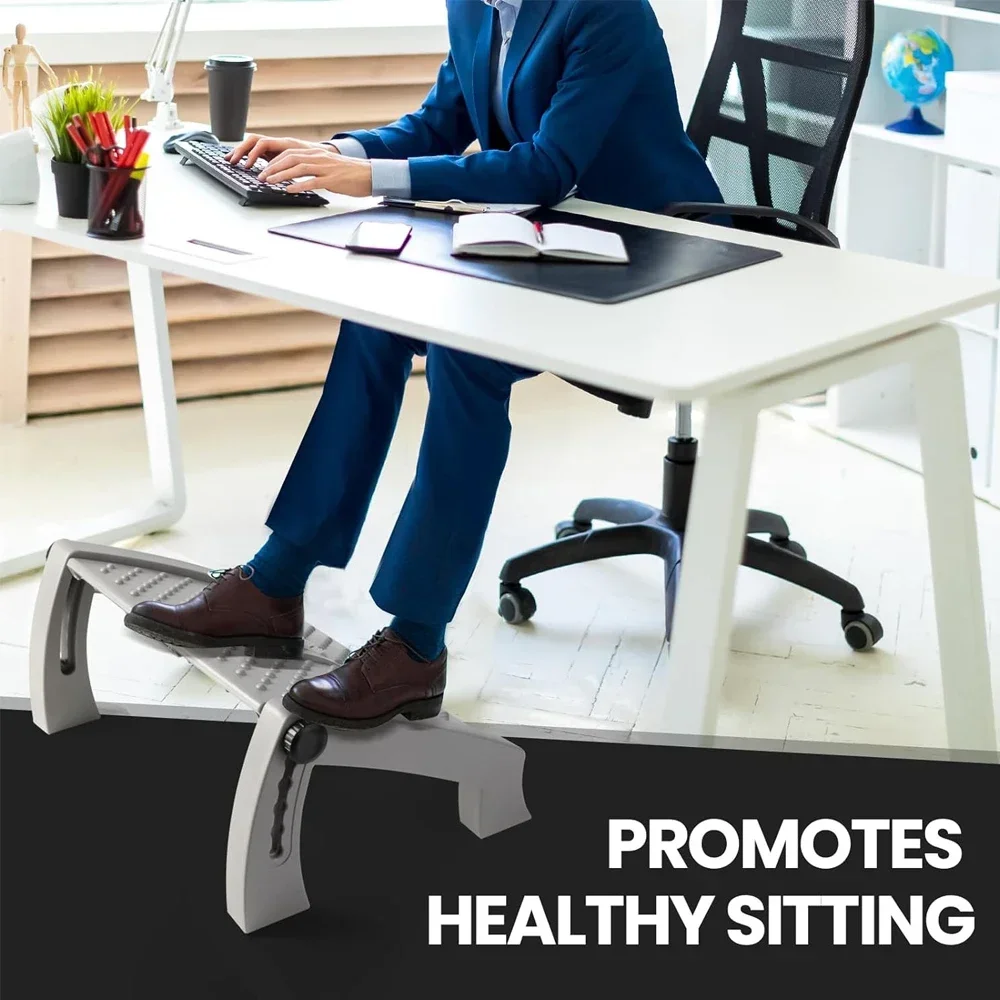 Foot Rest for Under Desk At Work, Ergonomic Foot Stool Under Desk for Office, Home Under Desk Footrest with Large Roller Massage