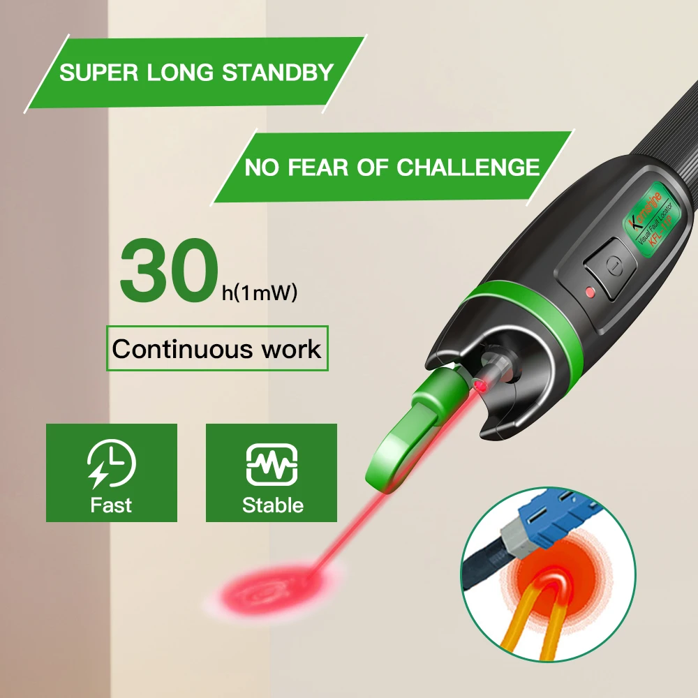 Fiber Optic Mini Power Meter KPM-11M (-70~+6dB) With LED Light+Pen Type Visual Fault Locator KFL-11P 10/20/30mw
