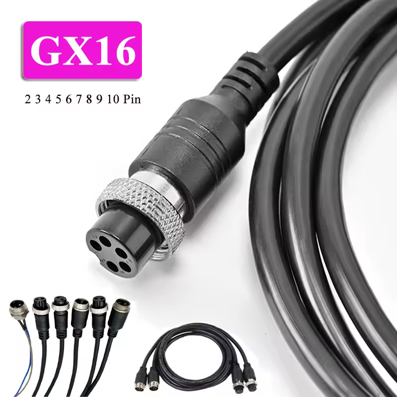 Câble d'extension GX16 mâle-femelle, 2, 3, 4, 5, 6, 7, 8, 9, 10 broches, câble de prise aviation, connecteur de prise aviation 16 mm, ligne de 30 cm à 3 m