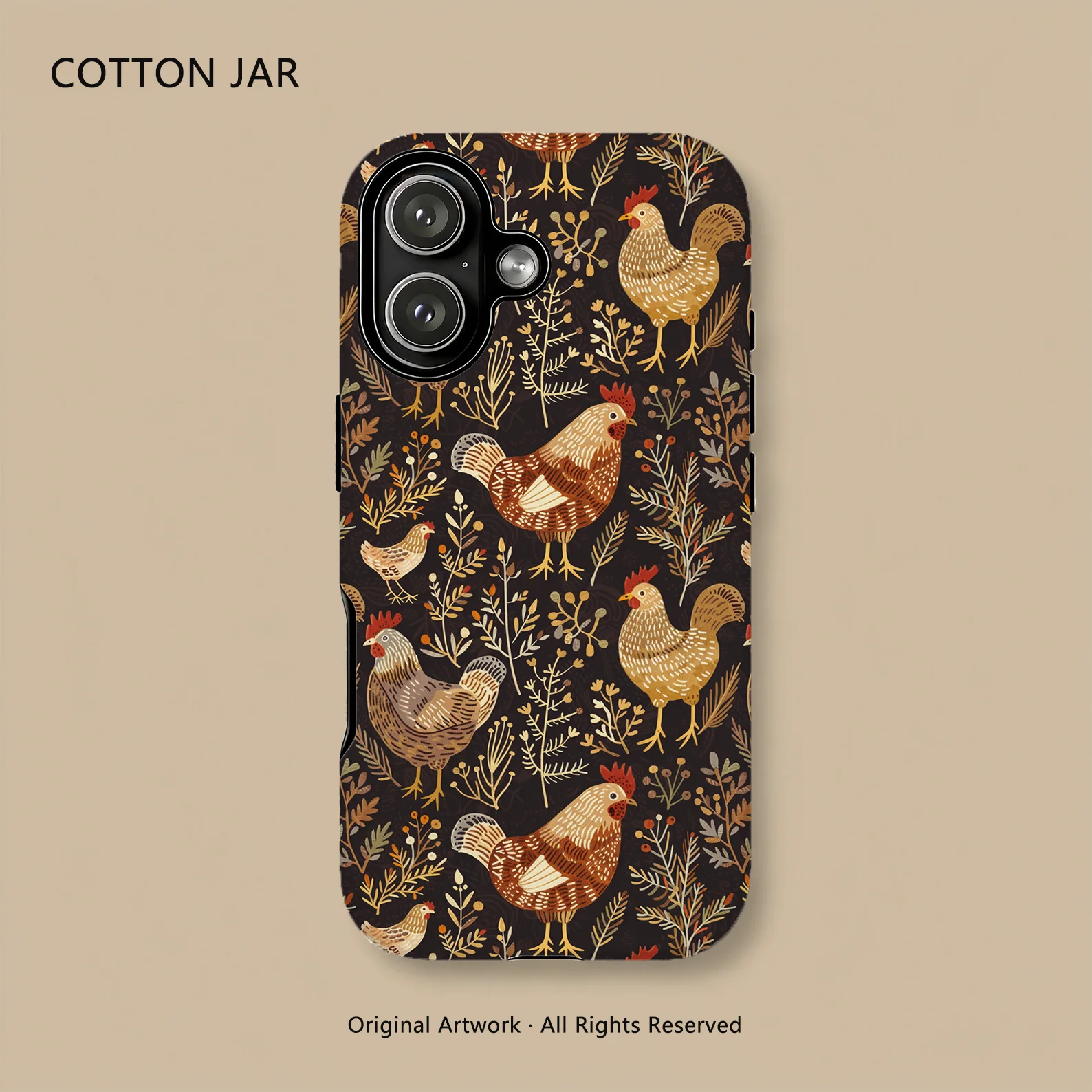 

Vintage Folk Art Farm Magnetic Phone Case For iPhone 17 16 15 14 Pro Max Plus 13 12 Wireless Charging Double Layer Cover