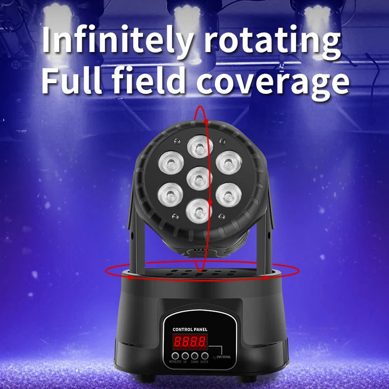 Imagem -02 - Mini Moving Head Led Par Lights Wash Rgbw Stage Effect Equipamentos Iluminação para dj Festa Disco Casamento 7x10w