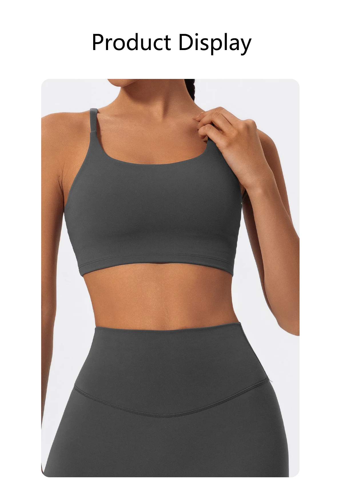 Ctenkevet Damen Push-Up Gym Workout Yoga-BH, rückenfrei, stoßfest, Fitness-Crop-Top, Sportunterwäsche für Damen – Detail 1