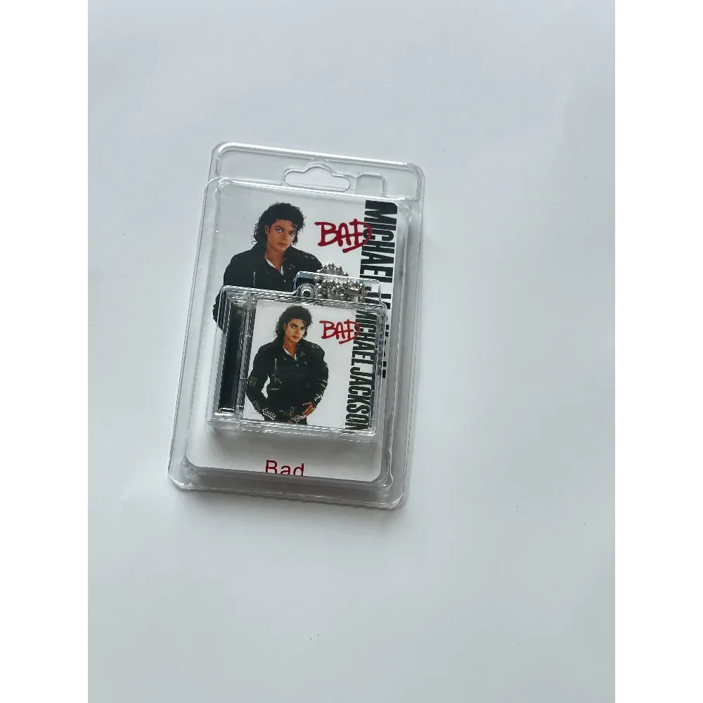 Mini CD Album Keychain Charms of Michael Jackson Merchandise with NFC, Exquisite Packaging & High-Definition Acrylic Material
