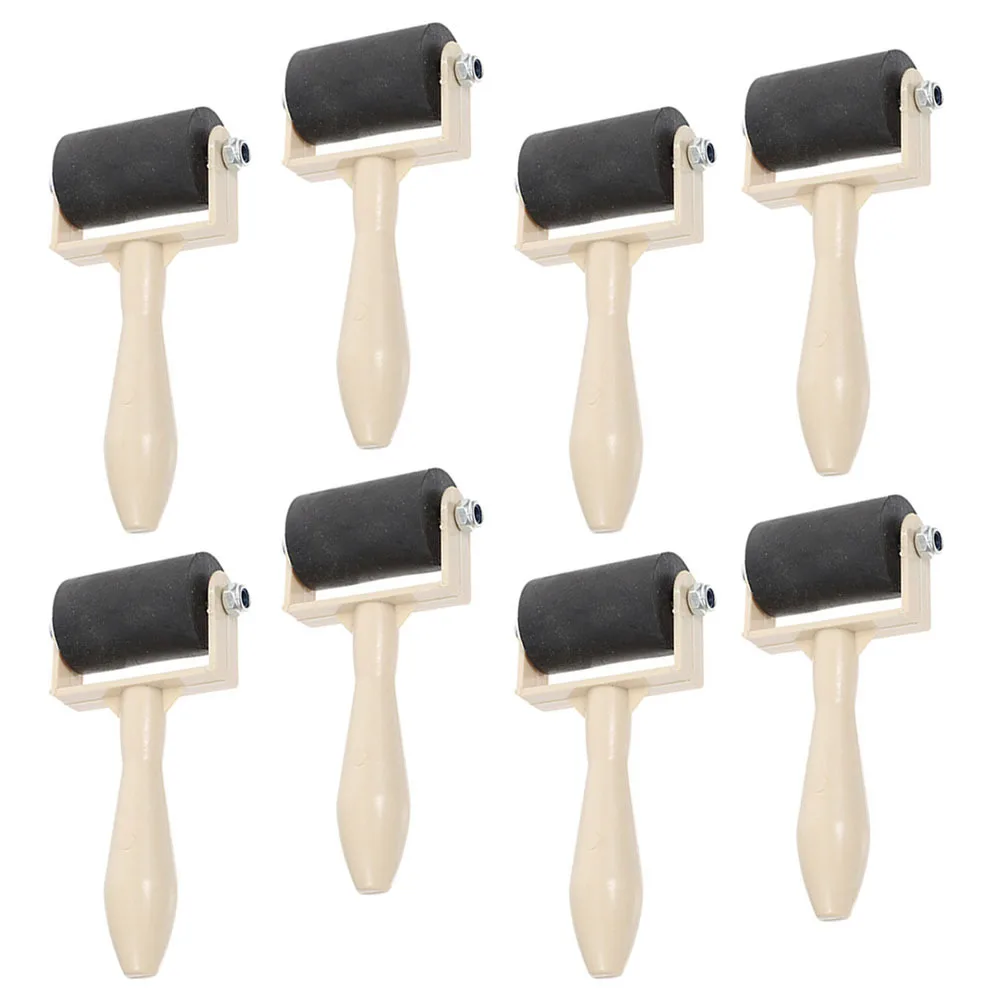 Rullo da 8 pezzi per scrapbooking artigianale, strumento di stampa in gomma sostituibile, piccolo blocco di inchiostro manuale portatile resistente all'usura