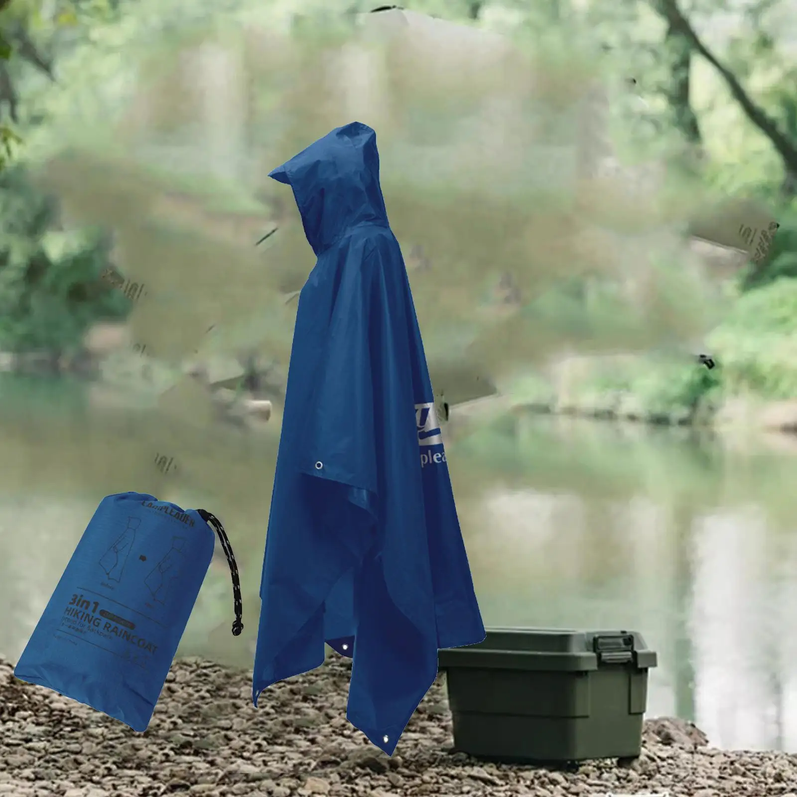 

Rain Poncho Waterproof Rain Jacket for Mountaineering Food Delivery Riding