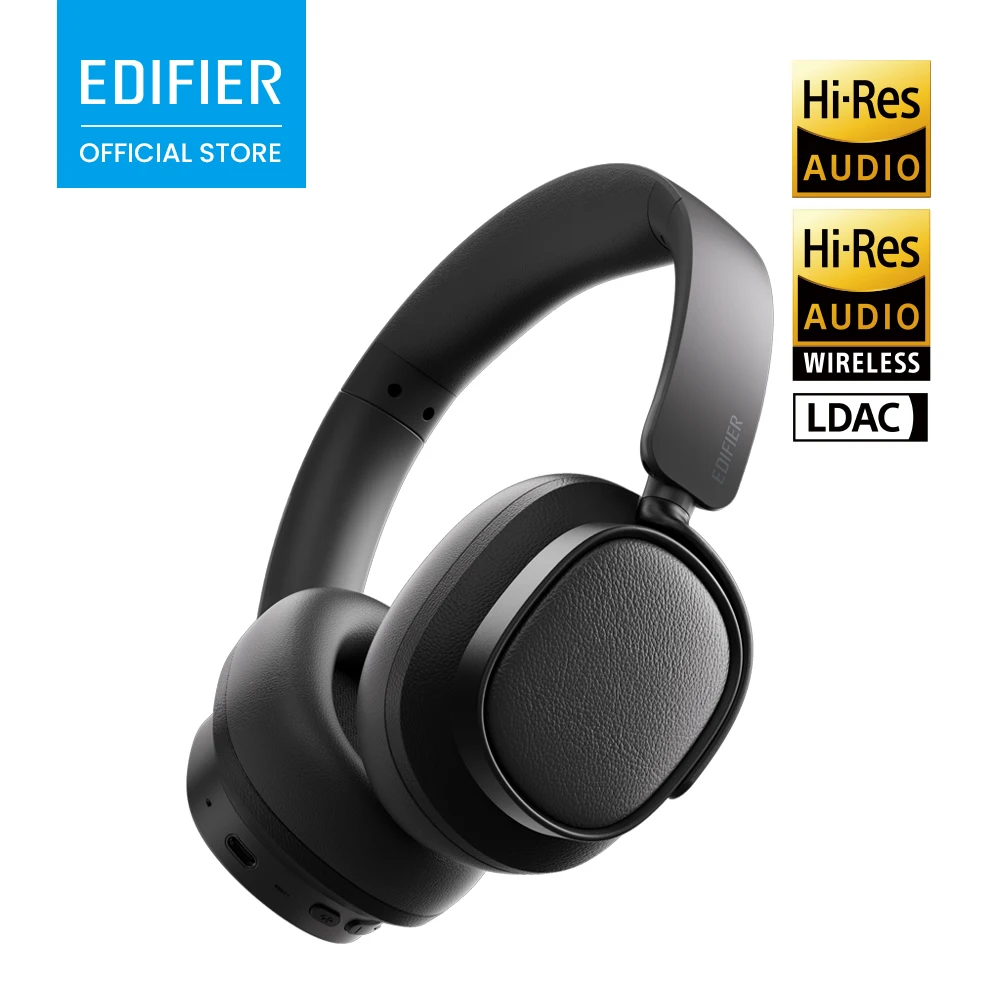 Casque sans fil supra-auriculaire Edifier ES850NB avec ANC hybride -45 dB, Hi-Res LDAC, autonomie 92h, charge rapide, Bluetooth V5.4 et fonction d'appel IA