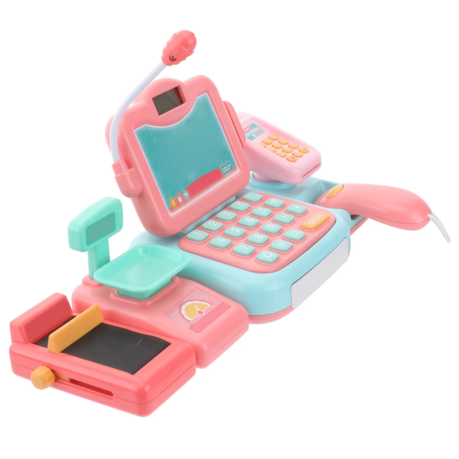 1セットの多色キャッシュレジスターシミュレーション教育用プレイセット、子供向け、数学とお金のスキル、創造性を向上させます。