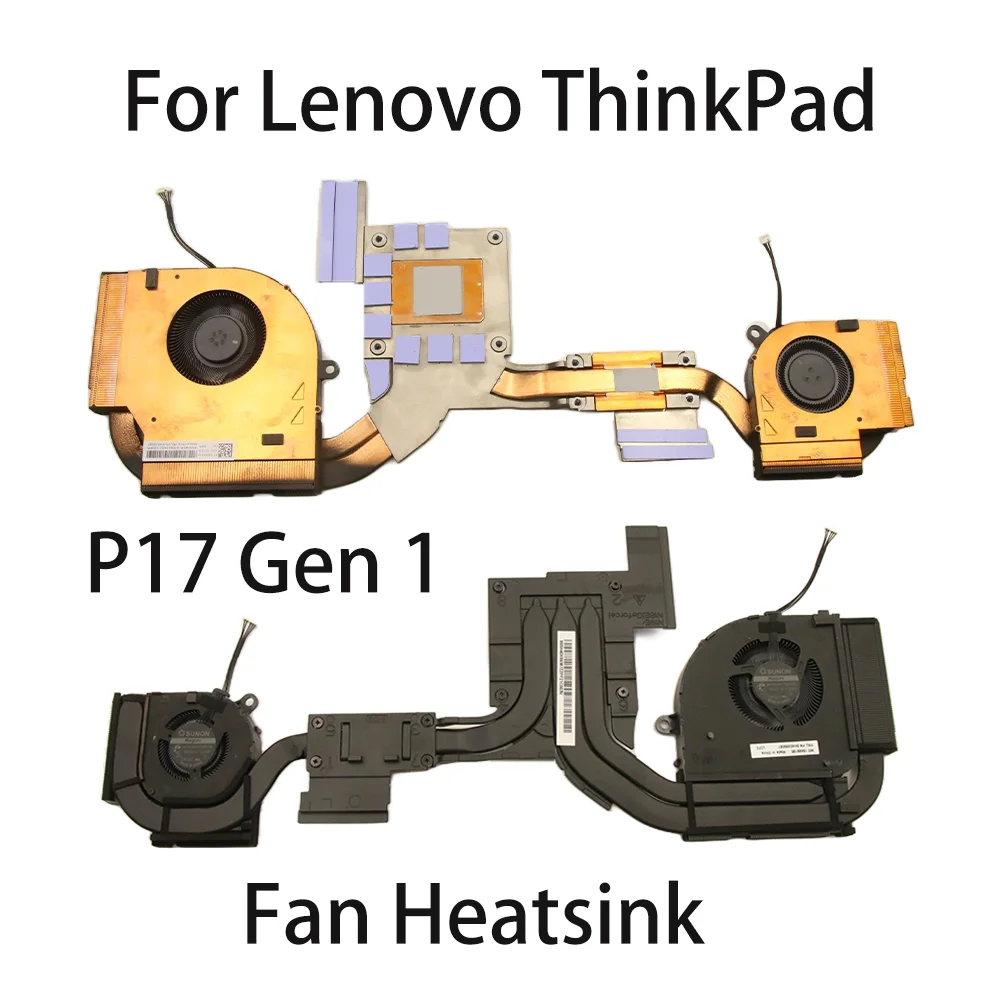 Original For Lenovo ThinkPad P17 Gen 1 N19E Delta Laptop Fan Heatsink CPU Cooler Cooling Fan FRU:5H40X89387 5H40X89385