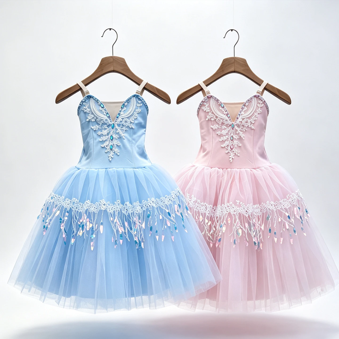 Professional Romantic Ballet Tutu Dress Slip Embroidery Pearl Lace Sequin Children's Party Dress Ballet Dance