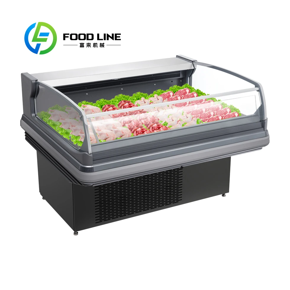 

Витрина Витрина для свежего мяса Коммерческая витрина для свежего мяса Изогнутая стеклянная витрина Deli 300L Дисплей для охладителя мяса