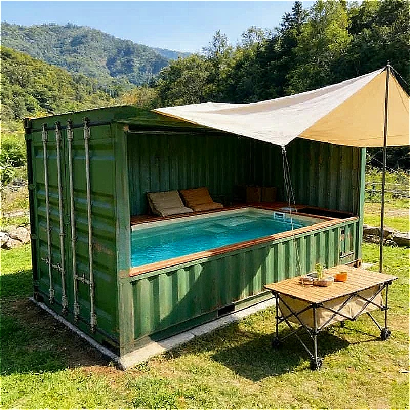 Container Swimming Pool 20ft 40ft Luxury Portable Outdoor Above Ground Swimming Pool Garden Backyard Resort Customized Hot Sale