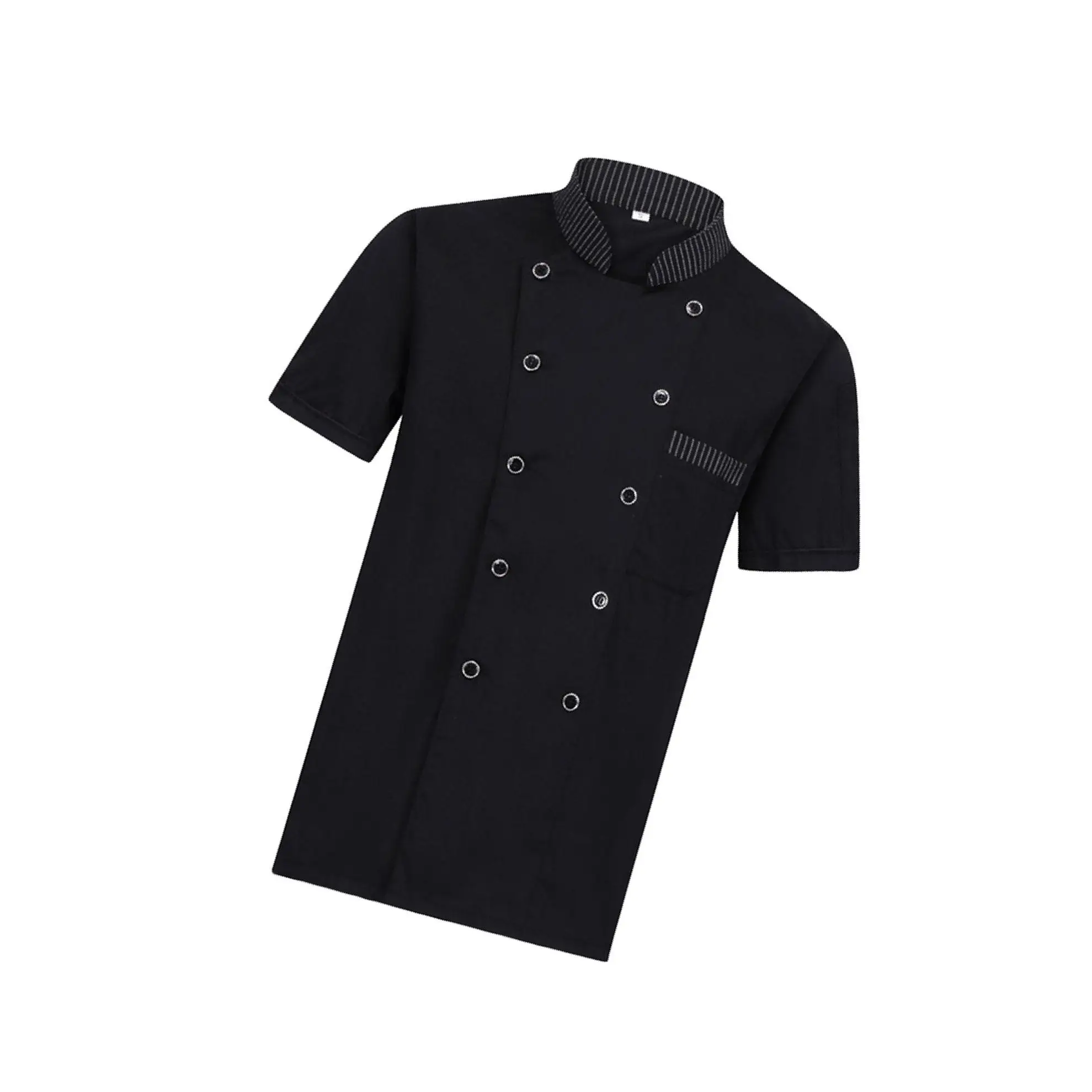 Vêtements de travail de cuisson d'été confortables et à la mode en Polyester pour femmes, tissu Premium noir L