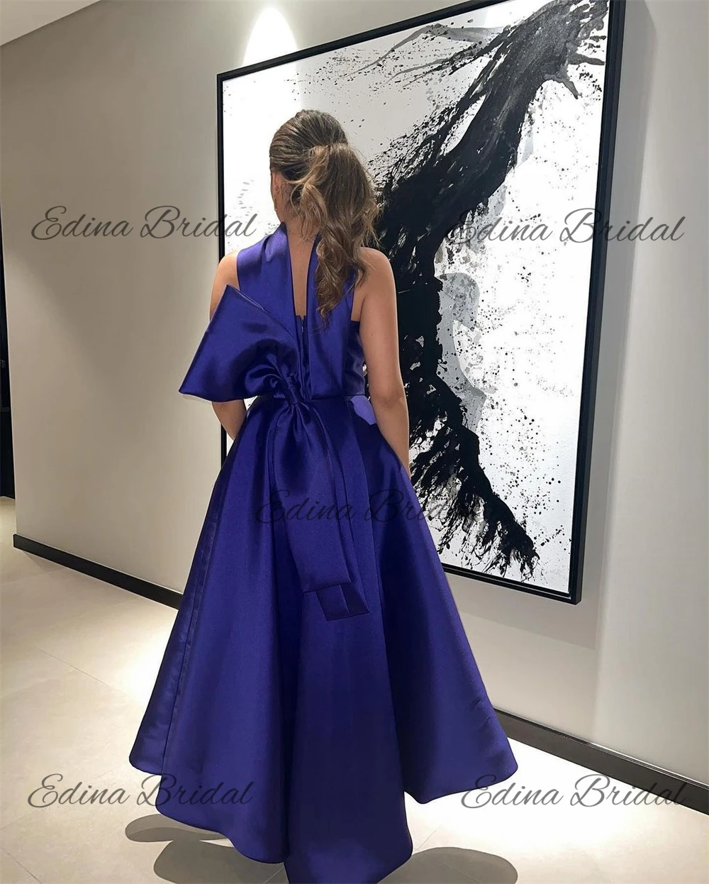 A-line Pleat Sleeveless Backless Evening Party Dresses Solid Color Satin Chic and Sophisticated Prom Gowm платья на торжество