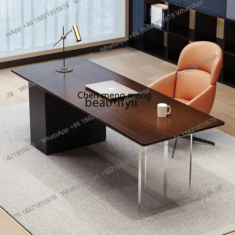 z183  Solid wood living room study table, large book dining table, home study designer workbench