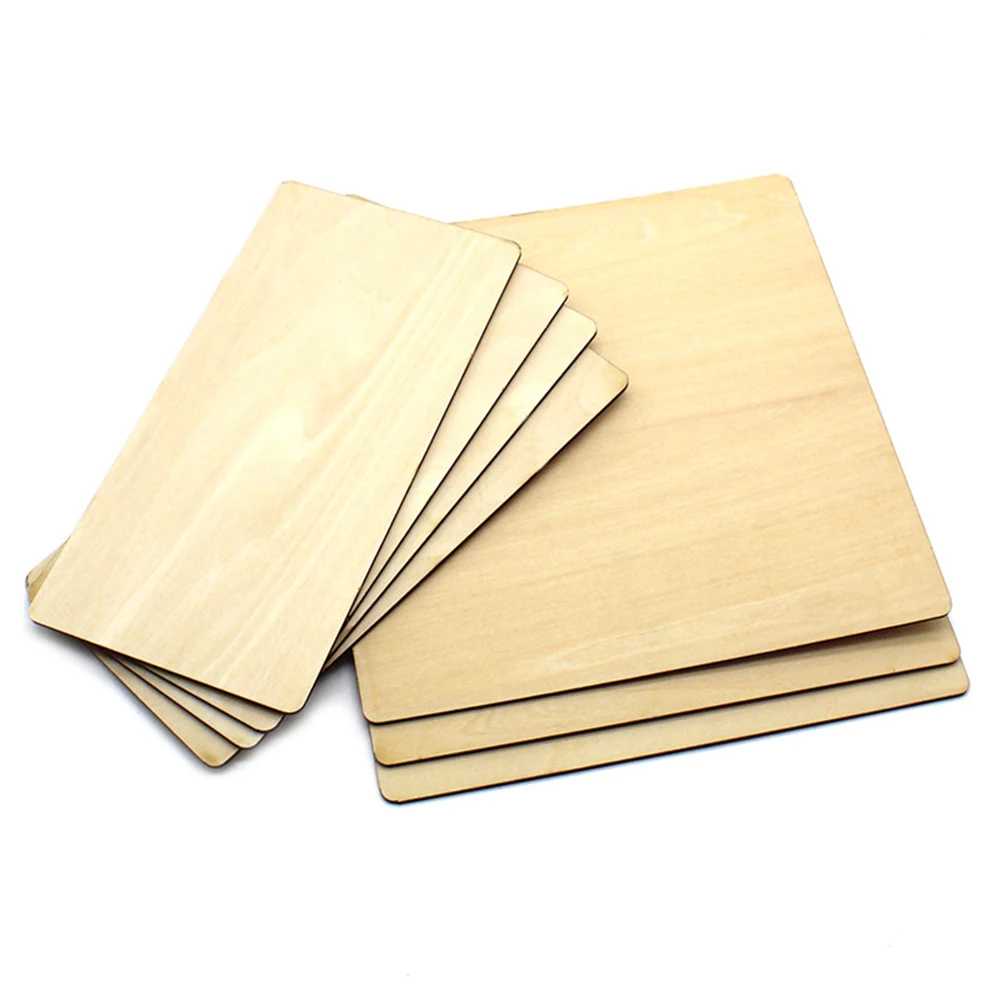 1-10Pcs Rounded Wooden Boards 200x100/200x200mm Sand Table Model Making Thin Wooden Pieces DIY Handmade Materials Thickness 2mm
