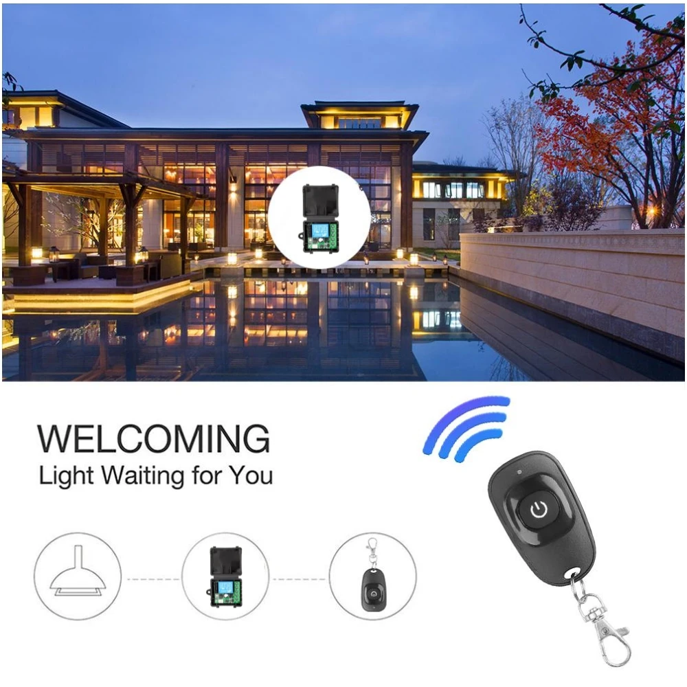 433 Mhz Universal Gate Remote Control Switch DC 12V 10A Relay Receiver Mini Module Remote Controller for Gate LED Garage Door