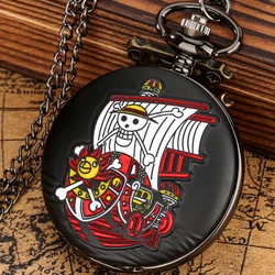 Creative Men Women Cosplay Black Graffiti Skull Quartz Pocket Watch Anime Clock Steapmpunk Fobs Chain with Necklace/Waist Chain