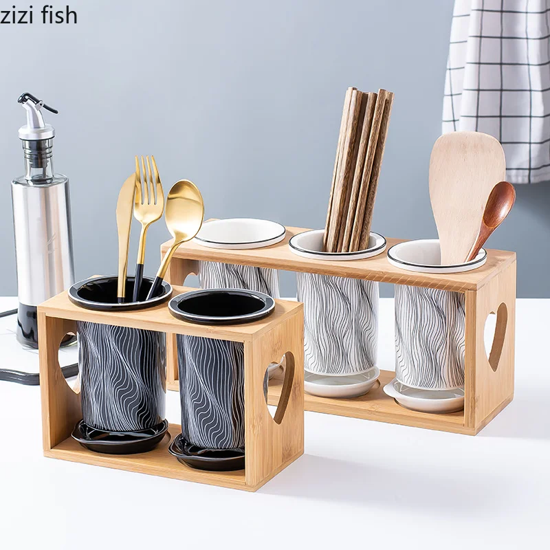 

Ceramic Chopsticks Holder Drain Rack Chopstick Cage Kitchen Supplies Cutlery Box Storage Organizer Storage Tank Desktop Shelf