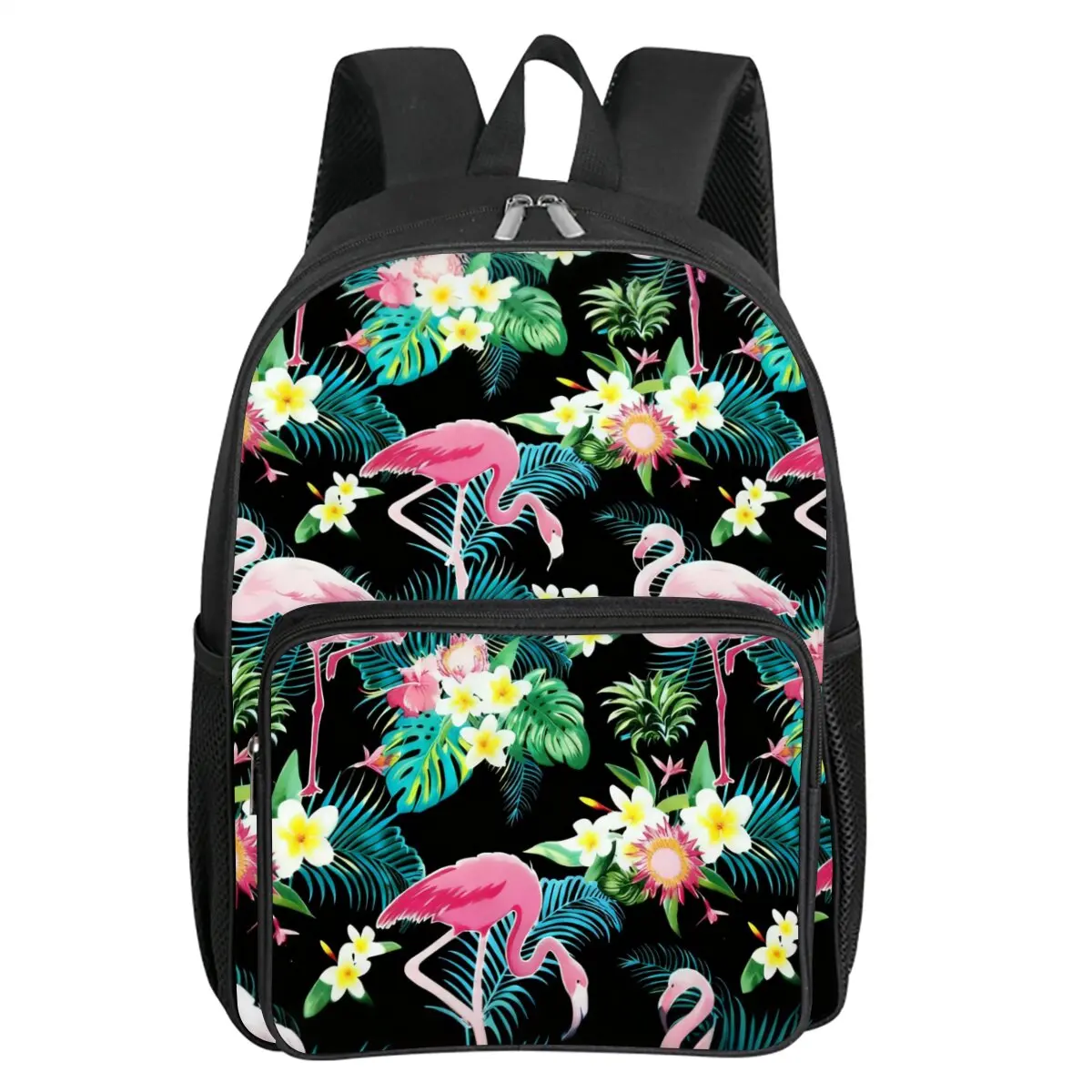 

Рюкзак с квадратным передним карманом и принтом фламинго на молнии, большая вместимость для мальчиков и девочек, лучший подарок, детская школьная сумка с 3D мультяшным рисунком