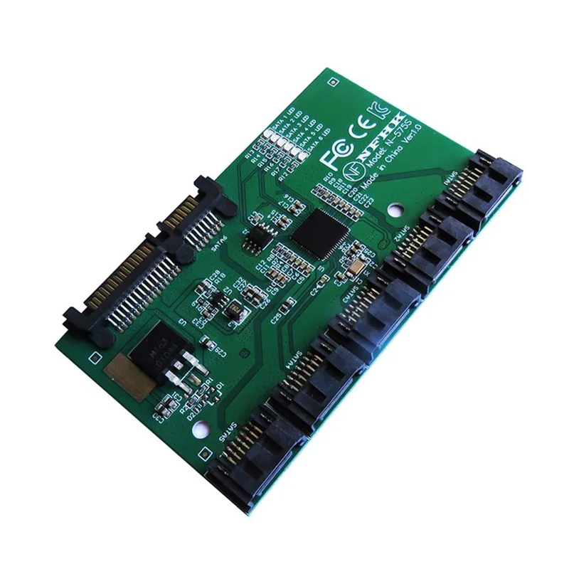 Convertitore scheda di espansione SATA 3.0 adatto da 1 a 5 porte Multiplicatore SATA Riser Accessorio per disco rigido HDD/SSD da 6 Gbps