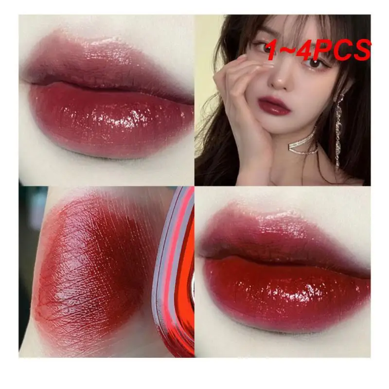 1~4PCS Velvet Matte Lip Glaze Lip Tint Mud Ice Crystal Ice Crystal Lipstick Beauty Health Lip Balm Non-stick Cup Lip Stick