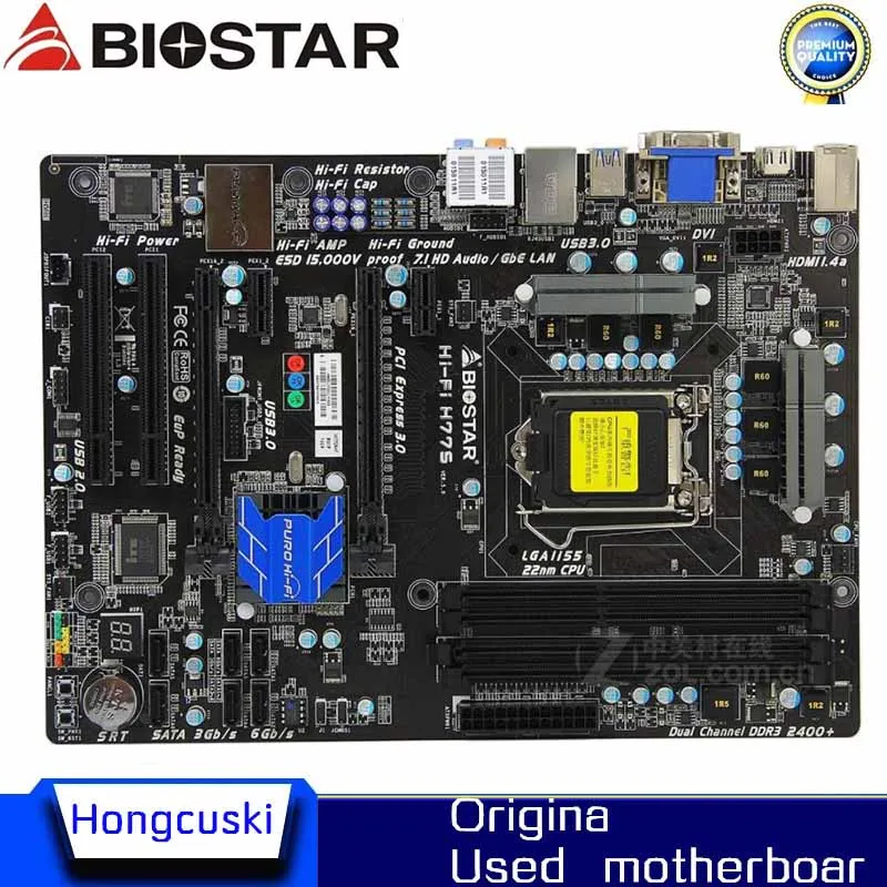 LGA 1155 H77 Motherboard used original For BIOSTAR Hi-Fi H77S USB3.0 SATA3 Desktop LGA1155 DDR3 32GB Motherboard