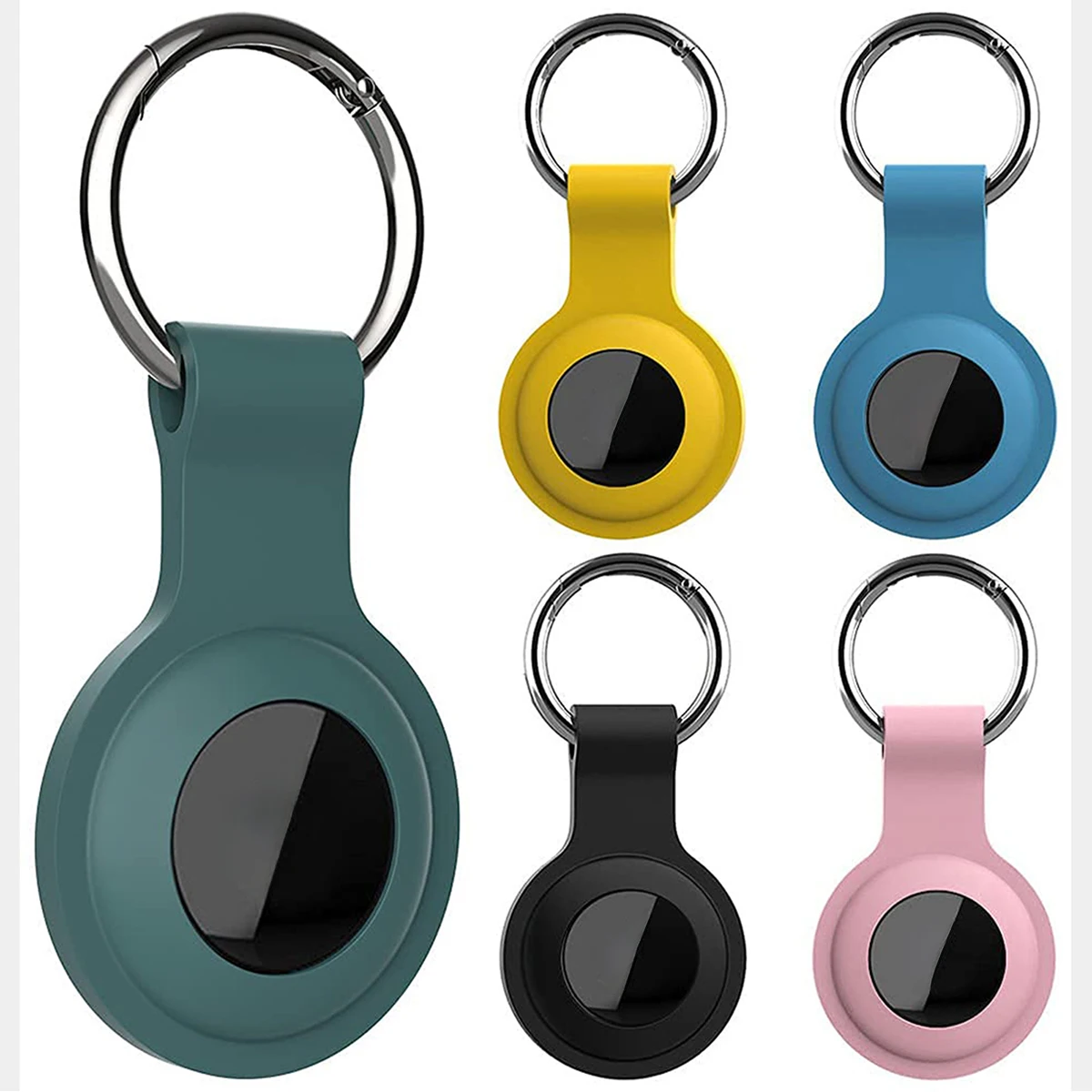 Silicone Airtags Case Keychain For Apple Airtag Protective Cover Bumper Tracker Accessories Anti-scratch For Air Tag Key Ring