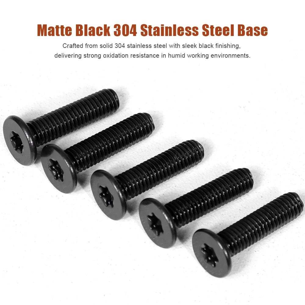 5-50pcs Black 304 Stainless Steel Ultra Thin Flat Head Torx Drive Machine Screw M2 M2.5 M3 M4 M5 M6 Six Lobe Star Screw