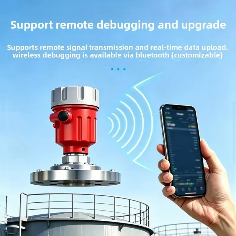 80GHz High Frequency Radar Level Gauge Anti Corrosion High Precision Automatic Tank Water Level Meter for Industrial Use High