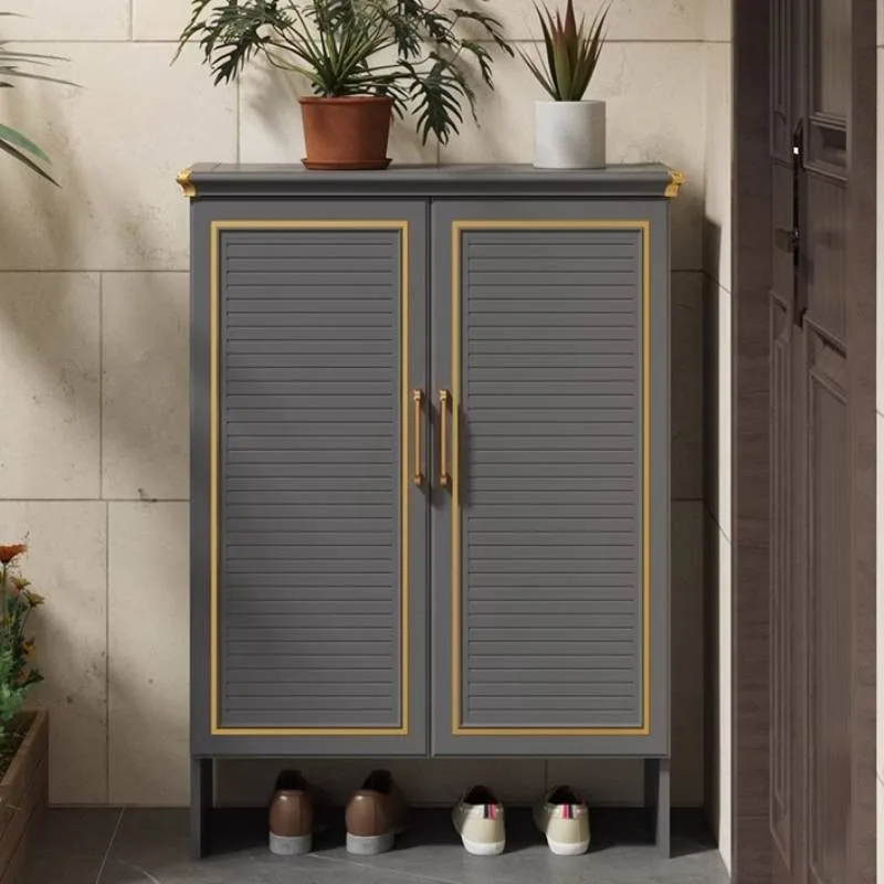 تصميم الحد الأدنى خزانة الأحذية الفاخرة السوداء الحديثة المنظمون خزانة الأحذية مقاعد البدلاء Szafka Na Buty أثاث المنزل #2