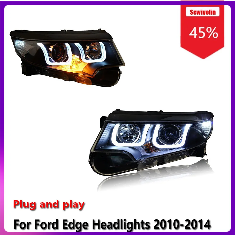 

Car LED Headlight Accessories For Ford Edge Headlights 2010-2014 Fog DRL Brake Turn Signal Lamp Plug And Play