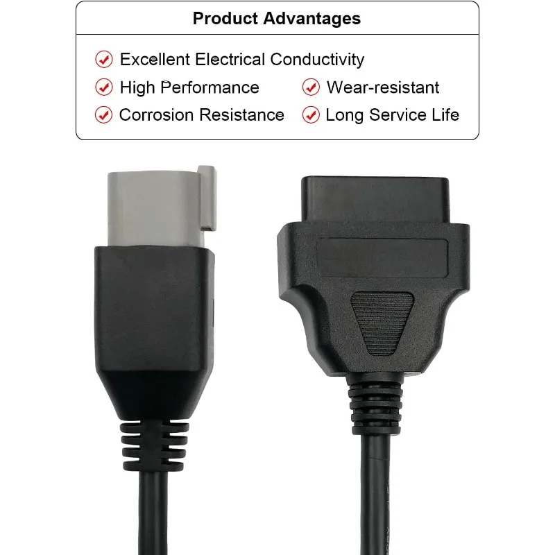 6 Pin Male to 16 Pin Female OBD2 Diagnostic Adapter Cable 30cm CAN Bus for BRP Bombardier Can-Am Outlander Moto ATV UTV ELM327