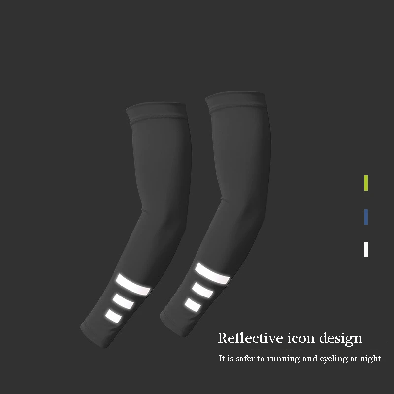 Manicotti da equitazione notturni riflettenti manicotti da ciclismo da corsa estivi protezione solare in seta di ghiaccio scaldabraccia uomo donna