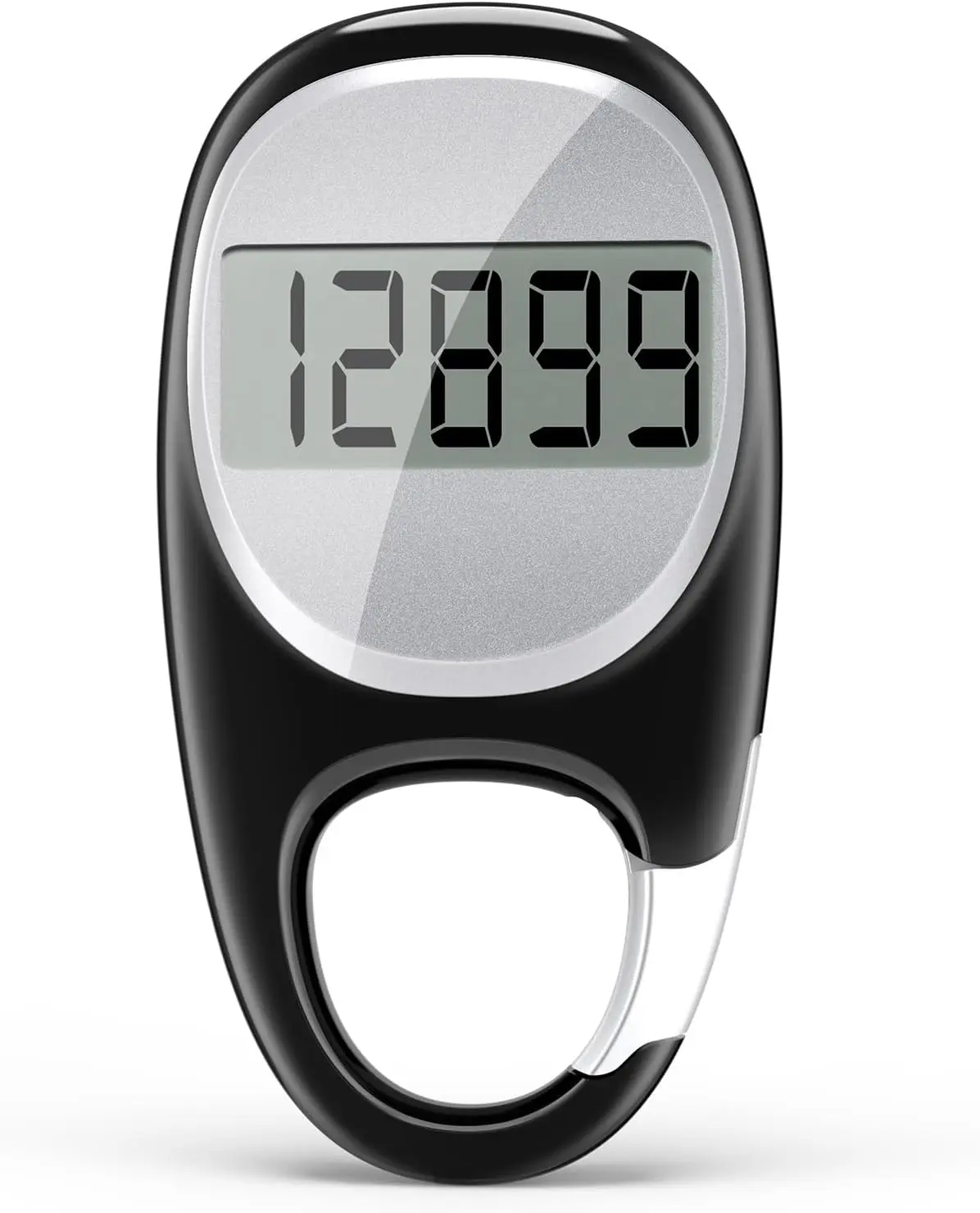 

Accurate 3D Step Counter with Carabiner, Easy Reset, Long Battery Life for Walking